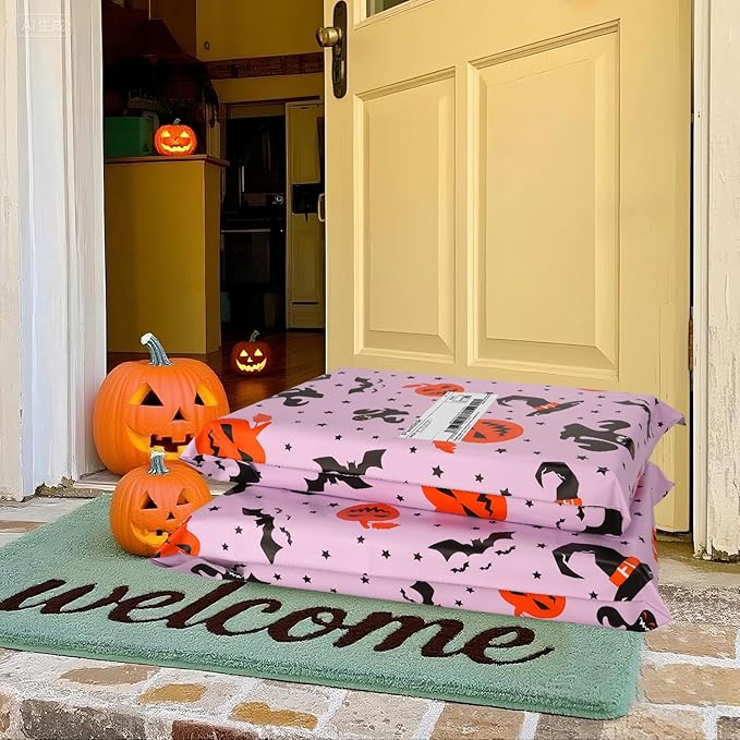 Halloween Poly Mailer 10x13 Inch 25 Pcs, Waterproof Shipping Bags for Clothing, Tear-Resistant Mailier Bags, Strong Mailing Bags with Self-Seal - Purple