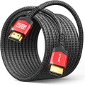 JSAUX HDMI Cable 2.1 25FT 2-Pack 48Gbps 8K & 4K Ultra High Speed Cord eARC by JSAUX
