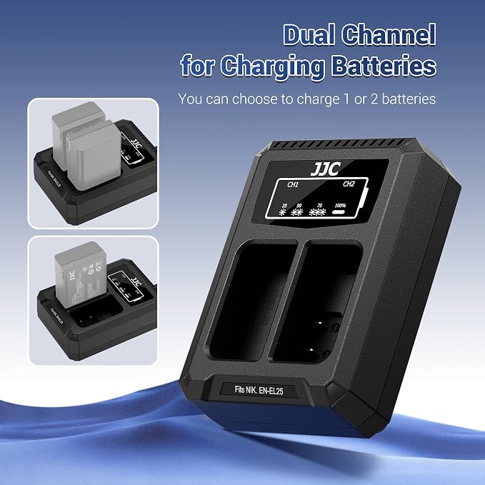 JJC DMW-BLC12 Battery Charger USB Dual Slot - Image 2
