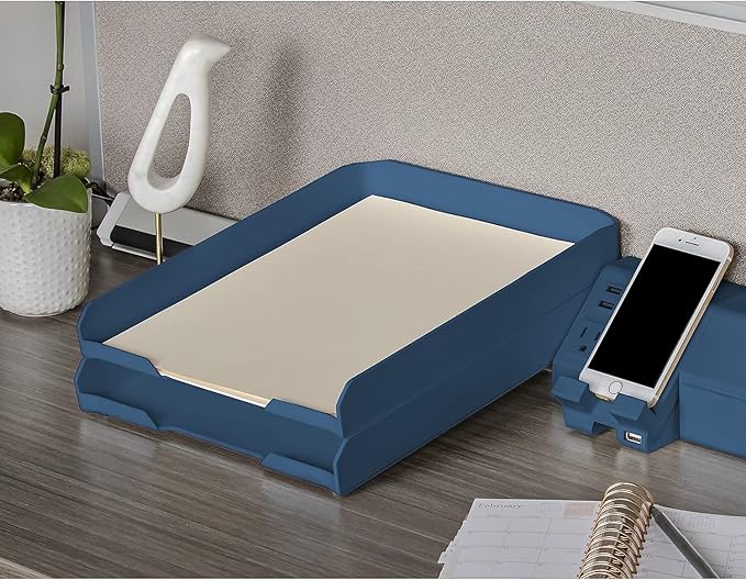 Bostitch Office Konnect Letter Tray, Fits 9.75" x 12" Sized Documents, Blue