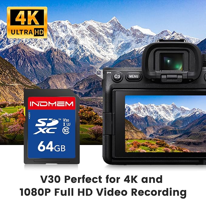 64GB SD Card, High Speed up to 90M/S, C10/U3/V30, SDXC UHS-I Memory Cards - Image 3