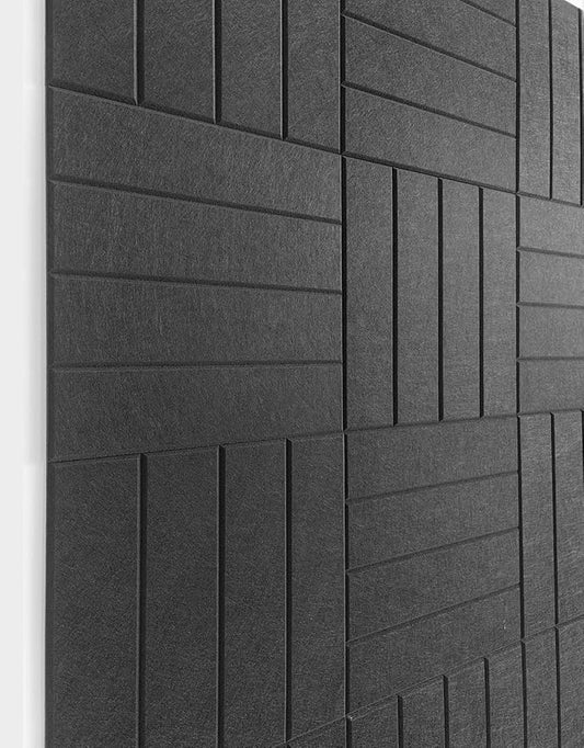 Large Cork Board Alternative - 12-Pack Felt Wall Tiles with Safe Removable Adhesive Tabs, Cork Wall Tiles Bulletin Board Home Office Essentials - Black