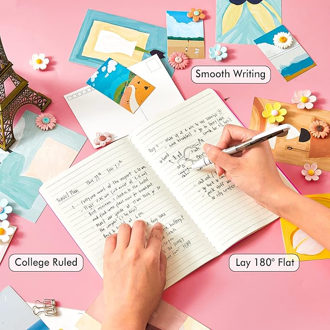 36 Pack Soft Cover Journal Bulk, Feela Lined Blank Travel Journal for Women Men Writing, Notebooks College Ruled for Work, Note Taking Notebook School Business Supplies, 8.2” x 5.5”, A5, Berry