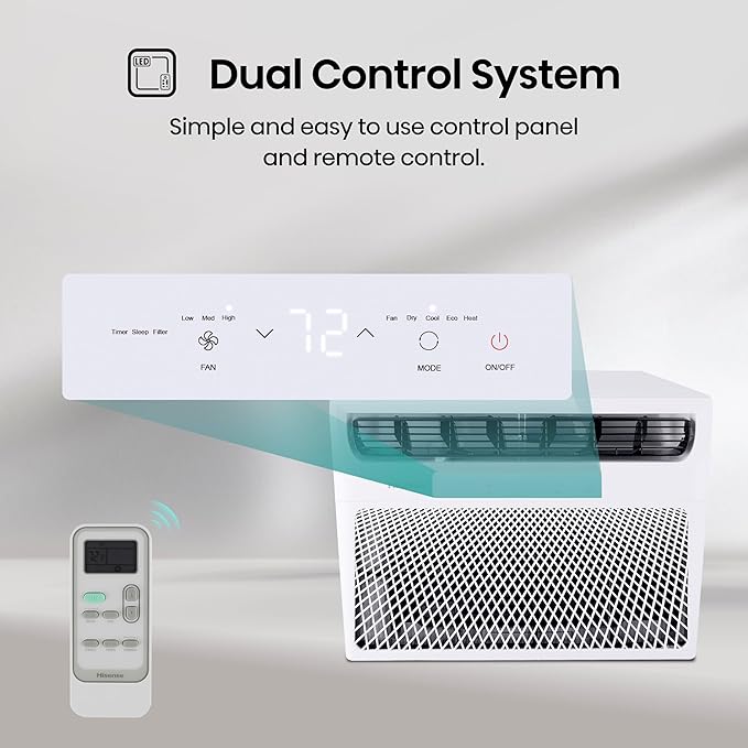 Hisense WCH08R25A Window Air Conditioner, 8,000 BTU, White