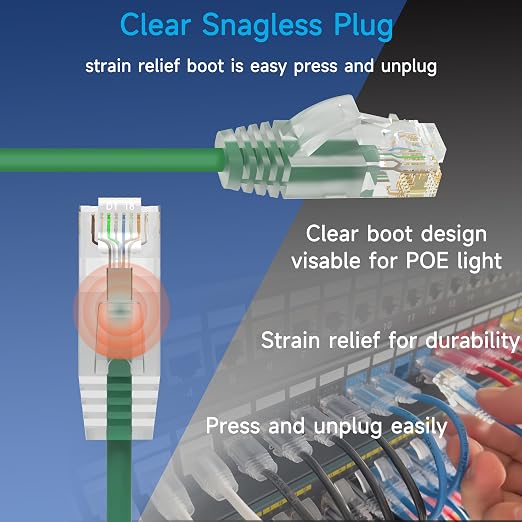 Cat6a Slim Ethernet Patch Cable 5 ft, Cat6a Patch Cable - Image 4