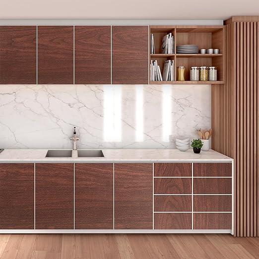 GSCIT Club Wood Tape, 2.4 inch X 15ft Self Adhesive Cherry Wood Grain Repair Tape Cherry Repair Patch for Tables, Chairs, Baseboards, Doors, Windows