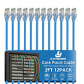 2 Feet Cat6 Patch Cables, Solid Pure Copper Patch Cord, Cat 6 Ethernet Cable by CatBose