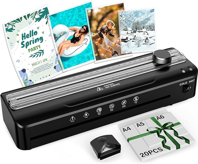 Laminator Machine 9 Inch Laminating Machine - A4 Cold Thermal Laminator Machine with Laminating Sheets, 8.5 x11 Personal Laminators for Teachers 90s Warm up, A4/A5/A6 Laminators for School Home