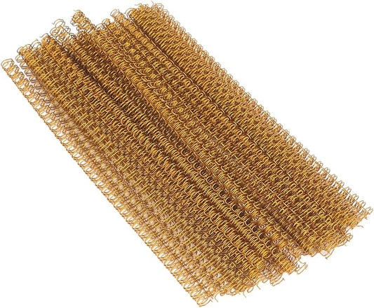 100 Pack Double Loop Wire Binding Spines, YolieraArt 1/4 Inch Spiral Binding Coils for Letter Size,Metal Bindings for Notebook Binder Machine (20 Sheet Capacity, 100P, 3:1 Pitch Twin Combs, Gold)