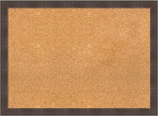 Amanti Art Natural Cork Board for Wall, 22x30 Vision Board with Brown Wood Frame, Medium Corkboard Office Decor for Home Organization, Rustic Farmhouse Corkboard Pinboard to display items for home