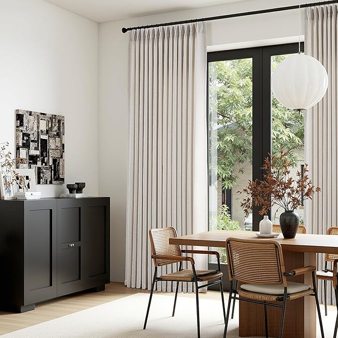 Memory Trained Pinch Pleated Curtains 45 Inches Long, Viral Linen Pinch Pleat - Image 3