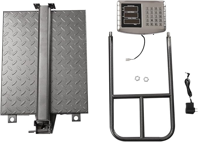 660lb Floor Industrial Platform Scale with Removable Guardrail Digital Scale with Accurate LB/KG High-Definition Displa Foldable for Weighing Luggage Package Shipping Double Sided Display