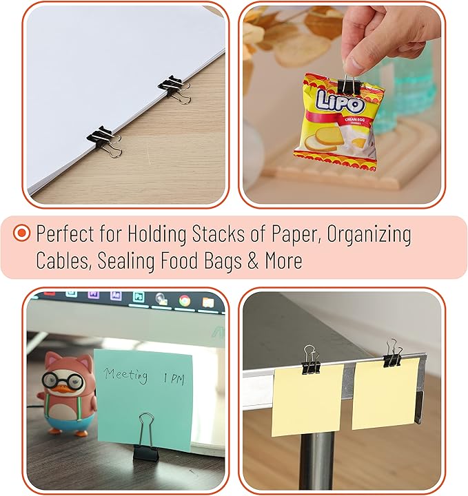 Mr Pen- Binder Clips, 50-Pack, 0.75 in, Black, Mini & Micro, Office Paper Clips