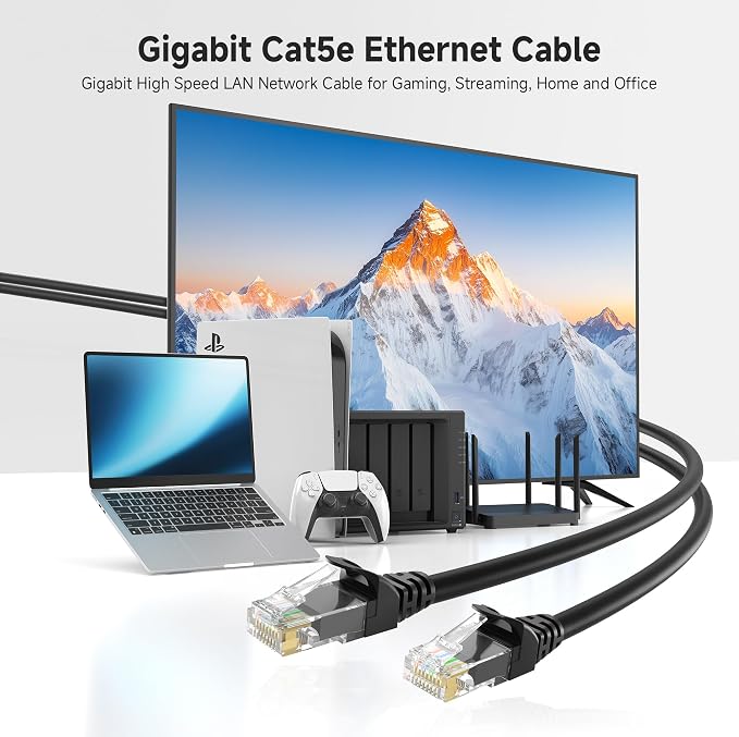 Cable Matters 1Gbps 8-Pack Snagless Short Cat 5e Ethernet Cable - 3ft - Image 2
