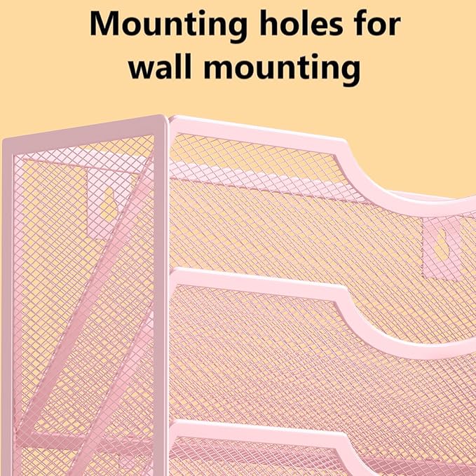 Kuntine.B Wall File Organizer Office Hanging Magazine Holder Wall File Organizer for Office Home (Pink, 5 Tier)