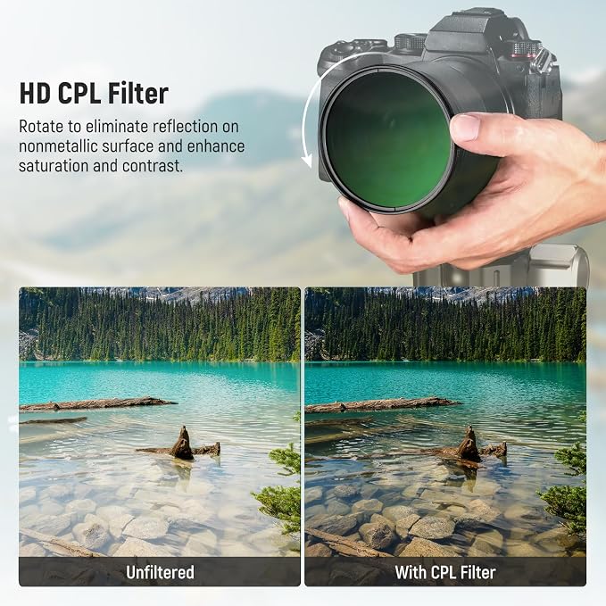NEEWER 72mm CPL Filter with Lens Cap, Ultra Slim Multi Resistant Nano Coated - Image 3