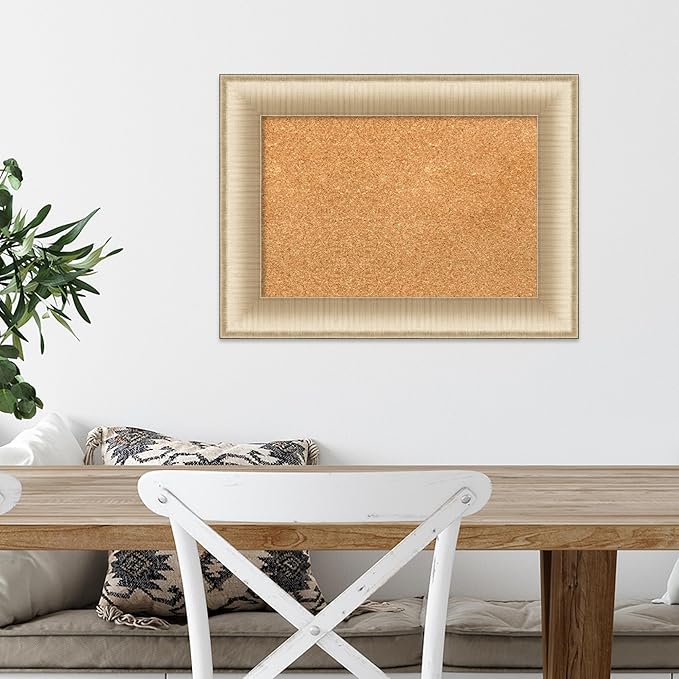 Amanti Art Natural Cork Board for Wall, 17x23 Vision Board with Gold Frame, Small Corkboard Office Decor for Home Organization, Casual Corkboard Pinboard to Display Items for Home Organization in