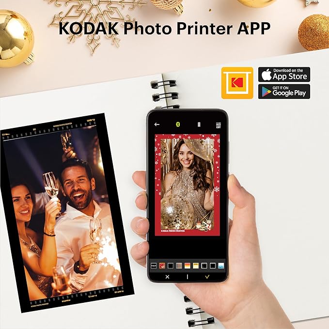 KODAK Dock Plus 4PASS Instant Photo Printer (4x6 inches) + 10 Sheets
