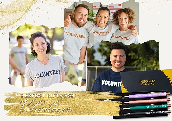 InnoBeta Volunteer Appreciation Gifts, Ballpoint Pen Set of 4, Gift Ideas for on Birthday, Christmas, Thanksgiving Day