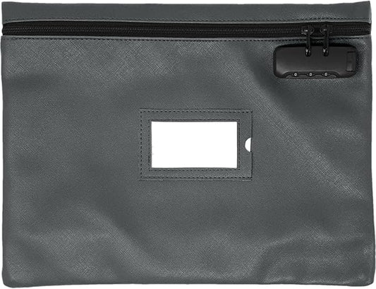 Grey Notary Bag | 14x11 inch | Locking Document Case with Zipper | Carrying Case for Notary Kit, Stamp, Embosser, Ink Pad, and Valuables