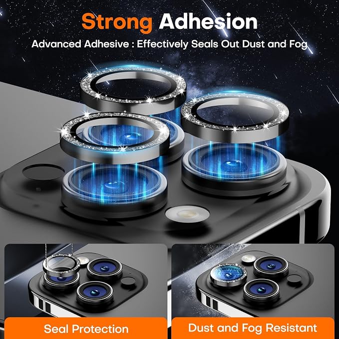 for iPhone 15 Pro/15 Pro Max Camera Lens Protector, Tempered Glass Screen - Image 2