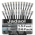 Jadaol UL Listed Patch Cables Cat 6a / Cat 6 1.5 ft 24-Pack, 10Gbps 550MHz Slim by Jadaol