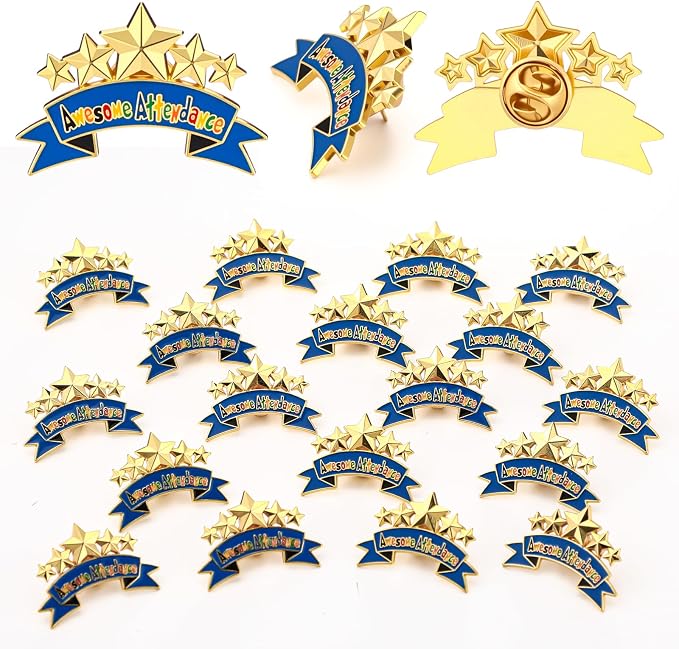 Huquary 150 Pcs Perfect Awesome Attendance Awards Awesome Attendance Star Lapel by Huquary