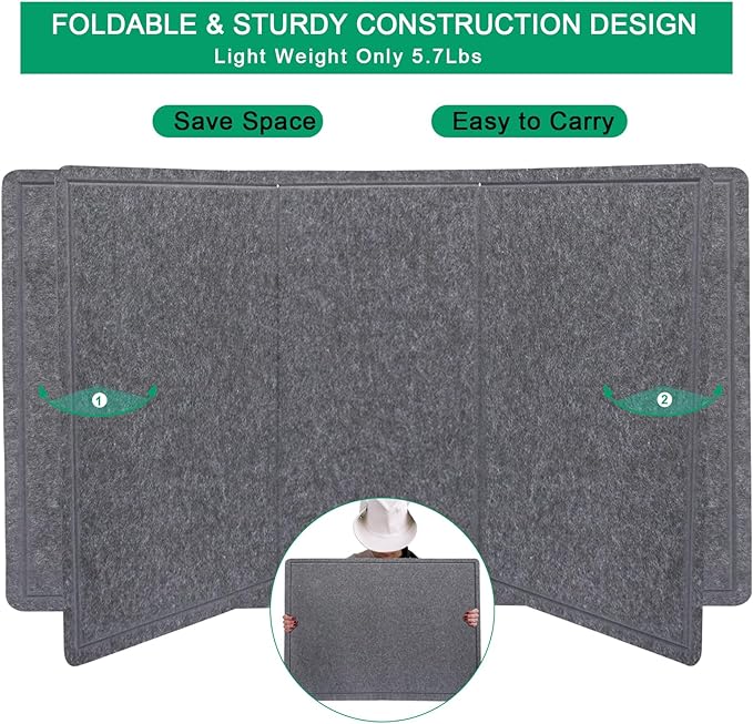 Large Bulletin Board - 72 X 48 inches Decorative Felt Pin Board - 6' x 4' Cork Board Alternative for Wall - Foldable Picture Board Self-Adhesive Vision Board Prayer Board with 30 Pushpins - Dark Gray