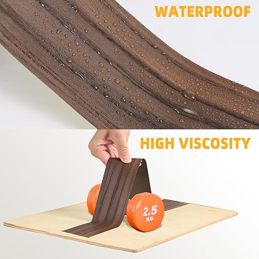 GSCIT Club Walnut Wallpaper, 2.4 inch X 15ft Self Adhesive Wood Grain Repair Tape Walnut Repair Patch for Tables, Chairs, Baseboards, Doors, Windows, Floors, Handicraft DIY.