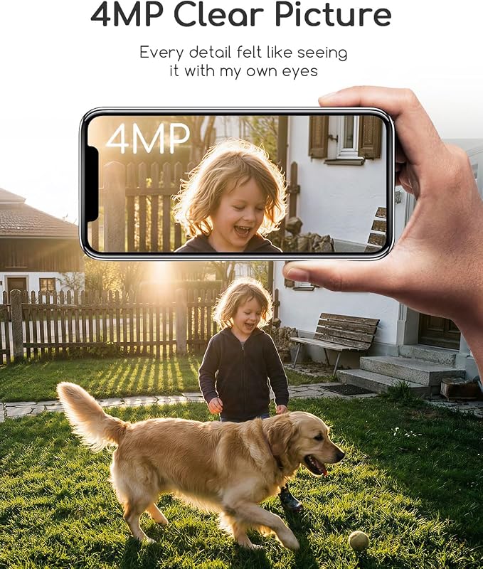 COOAU 4MP Security Cameras Wireless Outdoor​​, Faster Charging Solar Powered - Image 2