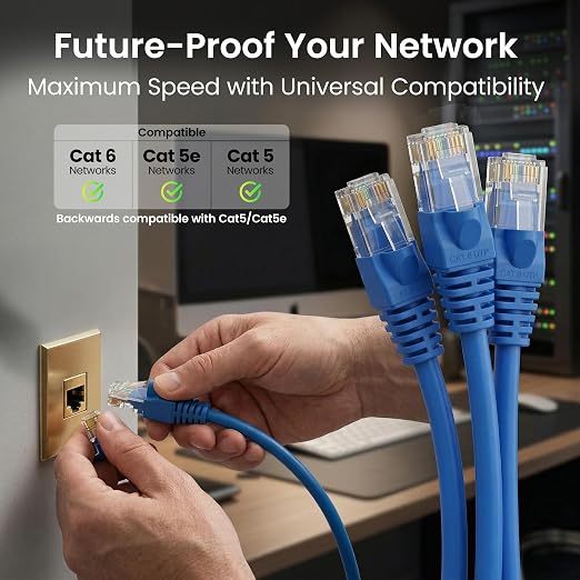GEARit Cat 6 Ethernet Patch Cable 1 ft Blue - Image 9