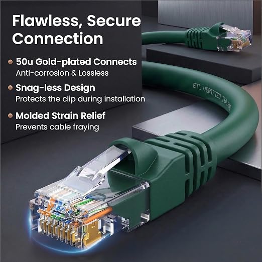 GEARit Cat 6 Ethernet Patch Cables 3 ft Green, CAT6 High Speed 24AWG 10Gbps - Image 4