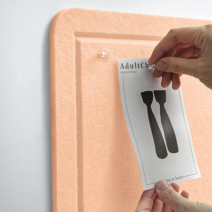 Large Bulletin Board - 48 x 36 Inches, Decorative Felt Pin Board for Wall - 4' x 3' Foldable Photo Display Board with Self-Adhesive Tape, Includes 20 Push Pins - Melon