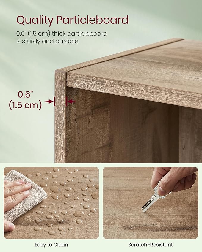 VASAGLE Custos Collection - Bookshelf, 6-Tier Bookcase, Book Shelf, Open Storage Shelf, 9.4 x 23.6 x 63.3 Inches, for Living Room, Home Office, Dinning Room, Camel Brown ULBC166T50