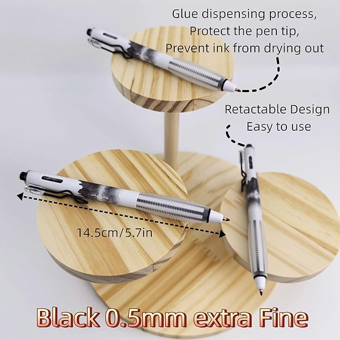 Fengtaiyuan GRB05P18 Silent Press Neutral Pen - Black Ink, 0.5mm Bullet Head, Smooth Writing, 18 Count (Black05P18)