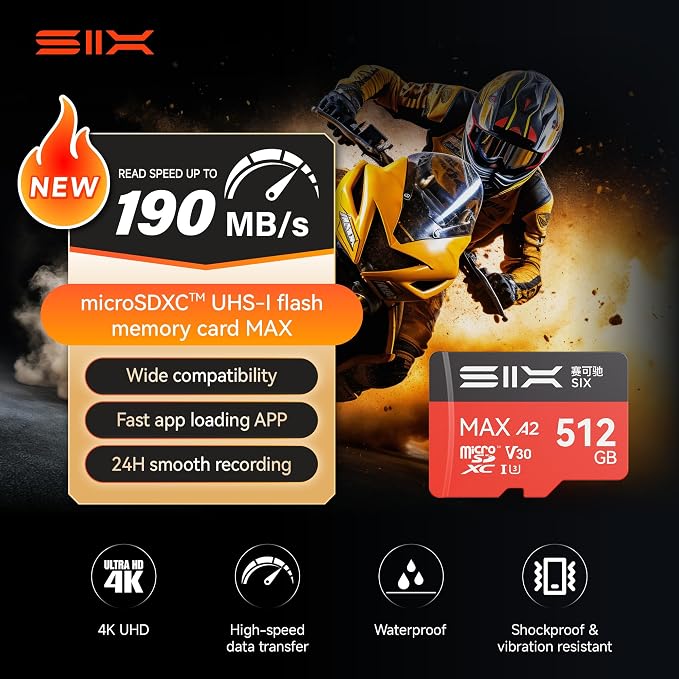 SIX M200 128GB Micro SD Card Read Up to 190MB/s - Image 2