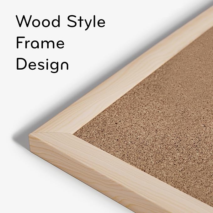 U Brands Cork Bulletin Board,18 x 24 Inches, Light Birch Wood Frame (265U00-01)
