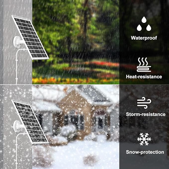 iTODOS 6W Solar Panel for myQ Smart Garage Door Video Keypad, 16.4Ft Outdoor - Image 4