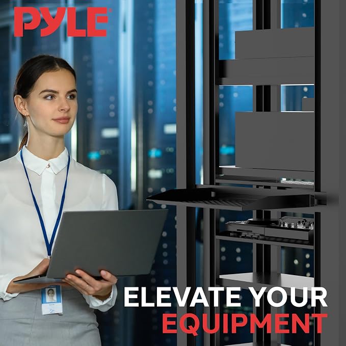 Pyle 2-Pc 1U Server Rack Shelf, Vented Shelves - Image 7