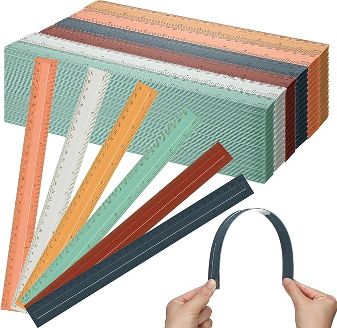 240 Pcs 12 Inch Plastic Rulers Bulk, Back to School Supplies, Assorted Colored Flexible Metric Rulers with Centimeters and Inches Measuring Tool for School Classroom Students(Boho)