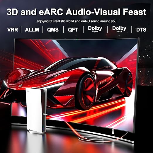 8K Fiber Optic HDMI Cable 6 FT, 8K@60Hz 4K@240Hz, Thin Extra Long HDMI Cable - Image 3