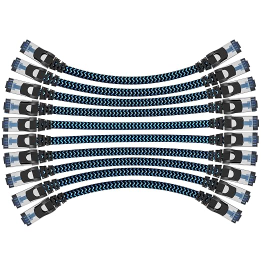 Cat8 Ethernet Cable 15 ft 10 Pack, High Speed 40Gbps 2000MHz, Compatible by CABNEER