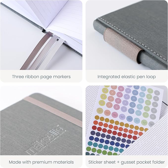 Quarterly Undated Planner - Goal Setting And Weekly Planner, Productivity Tools, Time-Management, Habit Tracker, Gray