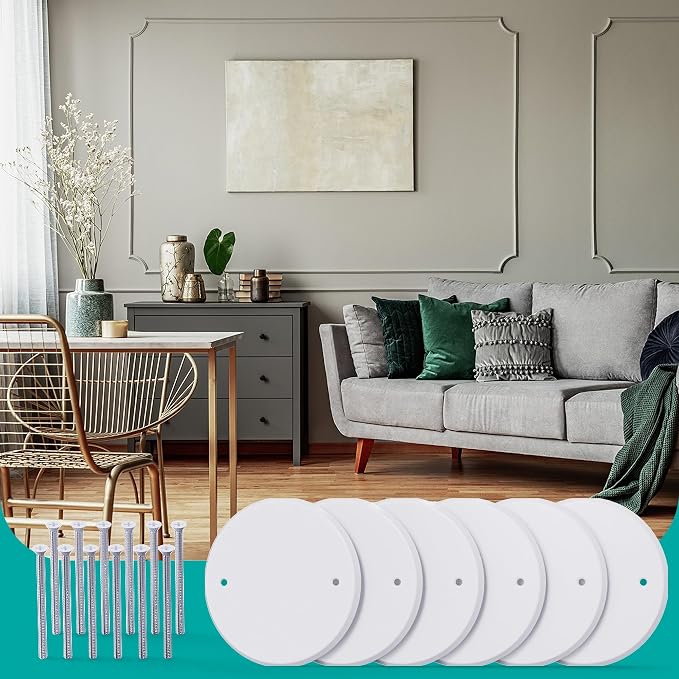 6 Pcs Smoke Detecte Cover Plate, 5 Inch Metal Round Blank Ceiling Cover Plate - Image 7