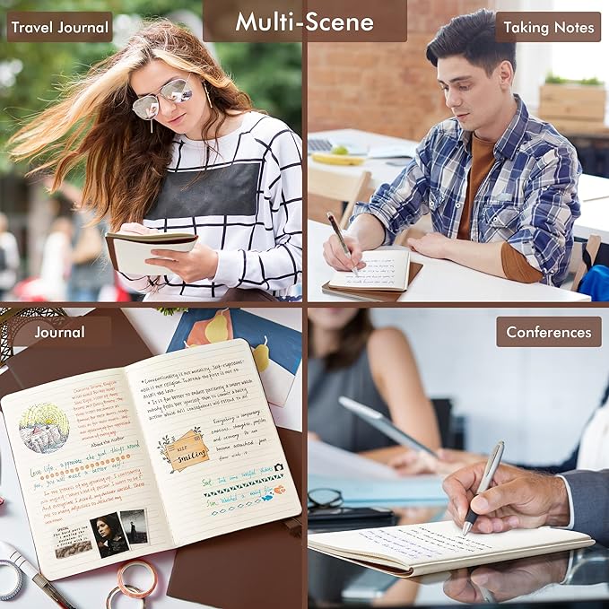 36 Pack Soft Cover Journal Bulk, Feela Lined Blank Travel Journal for Women Men Writing, Notebooks College Ruled for Work, Note Taking Notebook School Business Supplies, 8.2” x 5.5”, A5, Brown