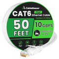 Cat 6 Ethernet Cable 50 ft, Indoor&Outdoor, High Speed 10Gbps Flat Internet by CableGeeker