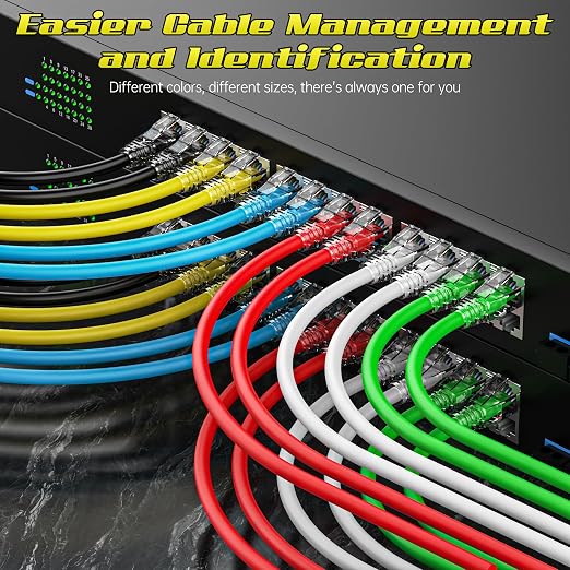2 Feet Cat6 Patch Cables, Solid Pure Copper Patch Cord, Cat 6 Ethernet Cable - Image 3