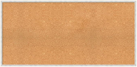 Amanti Art Natural Cork Board for Wall, 23x47 Vision Board with White Frame, Oversize Corkboard Office Decor for Home Organization, Modern Corkboard Pinboard to Display Items for Home Organization in
