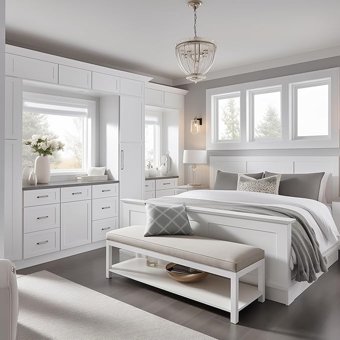 Shaker Style White RTA Base Drawer Cabinet by Solid Wood for Kitchen, Bathroom, Bedroom or Office with 3 Drawers and Soft Close(24" W x 24" Depth x 34-1/2" H)