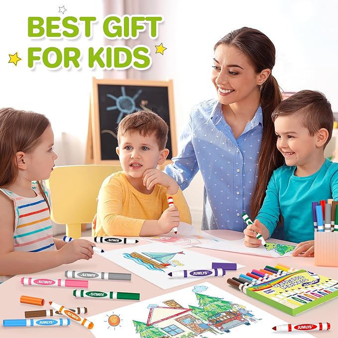 Jumlys 36 Boxes Washable Markers with 12 Colors, Bulk Color Marker for School Classroom, 432 Count Broad Tip Markers for Kids, Classroom Must Haves